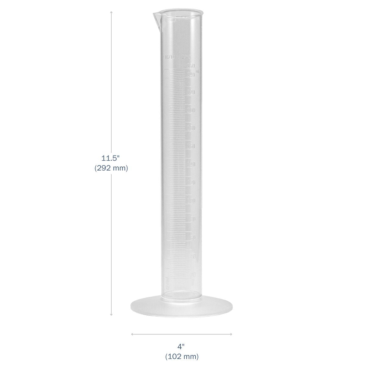 Transparent &amp; Autoclavable Graduated Cylinder 10 ml dimensions
