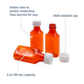 Ezy Dose® Amber Oval Pharmacy Bottle 2 oz