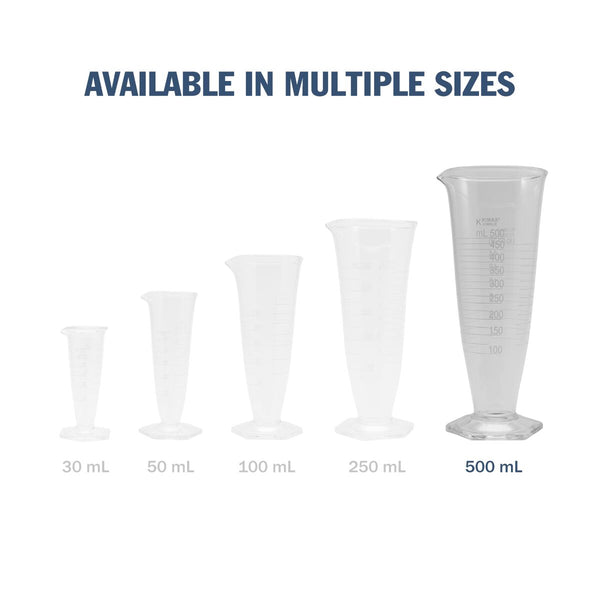 Kimax® Glass Pharmaceutical Dual-Scale Graduates available in multiple sizes - 500 mL