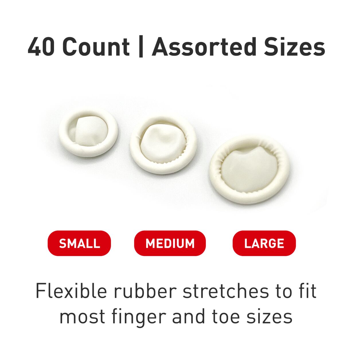 100 Pieces Rubber Finger Cots Elastic Guards Medium Size | Esslinger