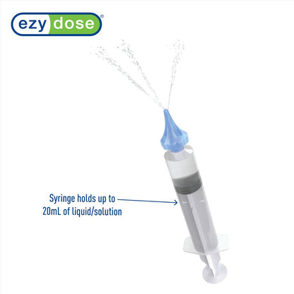 Ear wax removal syringe holds up to 20 mL of liquid/solution