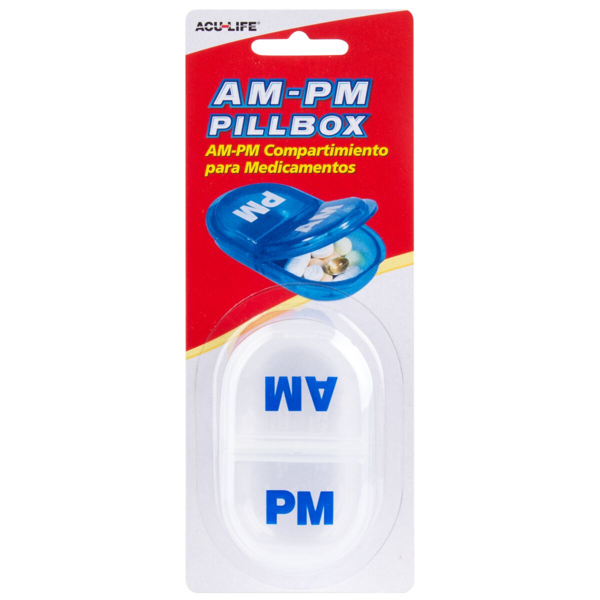 Daily am/pm pill organizer, clear