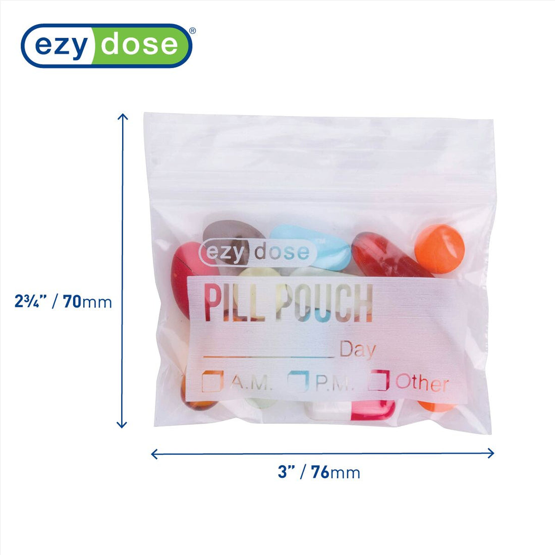 Pill pouch dimensions