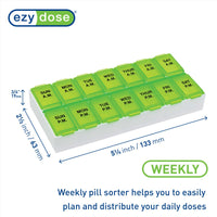 Ezy Dose weekly AM/PM pill organizer dimensions
