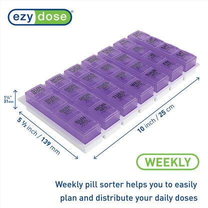Weekly pill sorter helps you to easily plan and distribute your daily doses