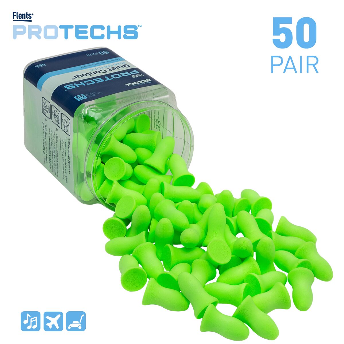 Flents® Protechs Quiet Contour® Ear Plugs | NRR 33 | Soft Foam ...