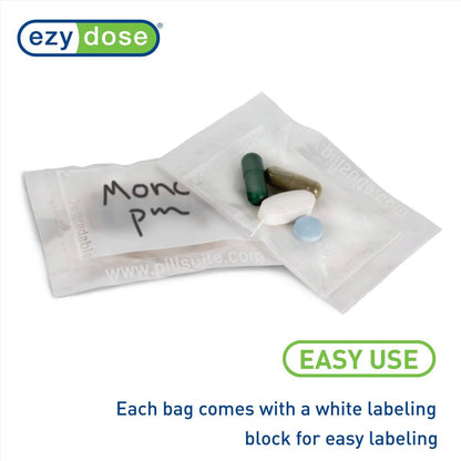 Each bag comes with a white labeling block for easy labeling