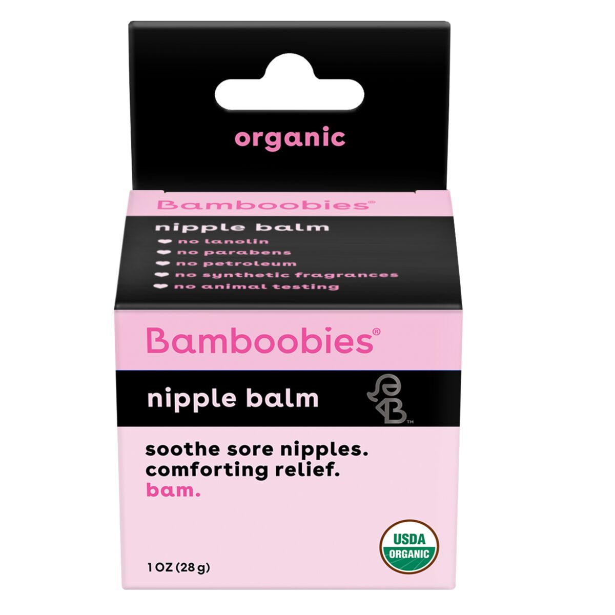 Front packaging of nipple balm