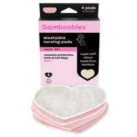 Box of reusable nursing pads, 4 pink regular nursing pads