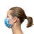 Woman wearing disposable earloop face mask
