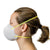 Side view of woman wearing N95 mask