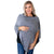 Front of pregnant woman wearing heather grey nursing cover