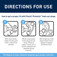 directions for use for Quiet Please® Foam Ear Plugs