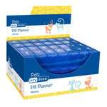 Display box of weekly pill organizers for dogs