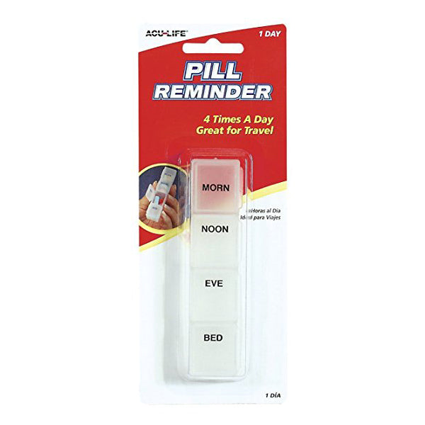 Front packaging of daily pill organizer