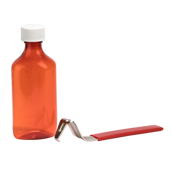 Rx Vial Cap Opener with Amber Oval Bottle