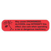 "DROWSINESS/ALCOHOL" Medication Label