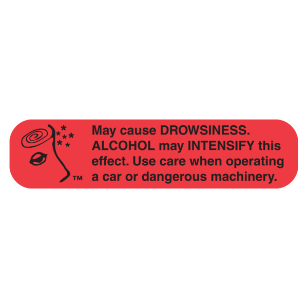 "DROWSINESS/ALCOHOL" Medication Label