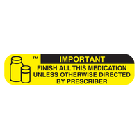 "IMPORTANT: FINISH ALL MED" Medication Label