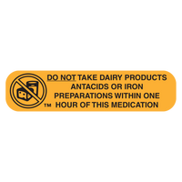 "DO NOT TAKE DAIRY" Medication Label