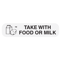 "Take with FOOD/MILK" Medication Label