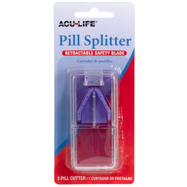 Retractable pill splitter