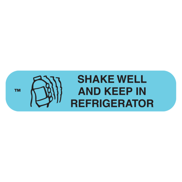 "SHAKE & REFRIGERATE" Medication Label