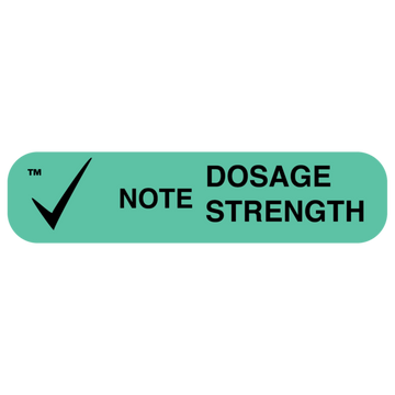 "NOTE DOSE STRENGTH" Label