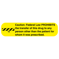 "LAW PROHIBITS" Medication Label