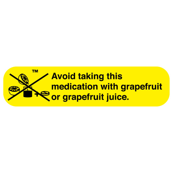 &quot;DO NOT TAKE W/GRAPEFRUIT&quot; Medication Label