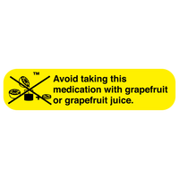 "DO NOT TAKE W/GRAPEFRUIT" Medication Label
