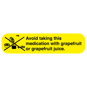 "DO NOT TAKE W/GRAPEFRUIT" Label