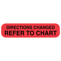 "DIRECTIONS CHANGED" medical label