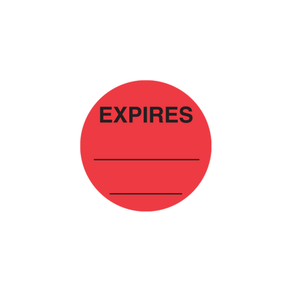 "EXPIRES__ " Circle Spot Medication Label