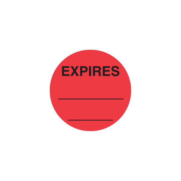 "EXPIRES__ " Circle Spot Medication Label
