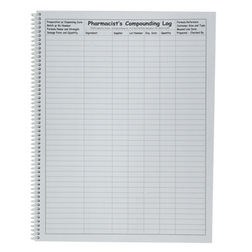 Pharmacist's Compounding Tools Log Book