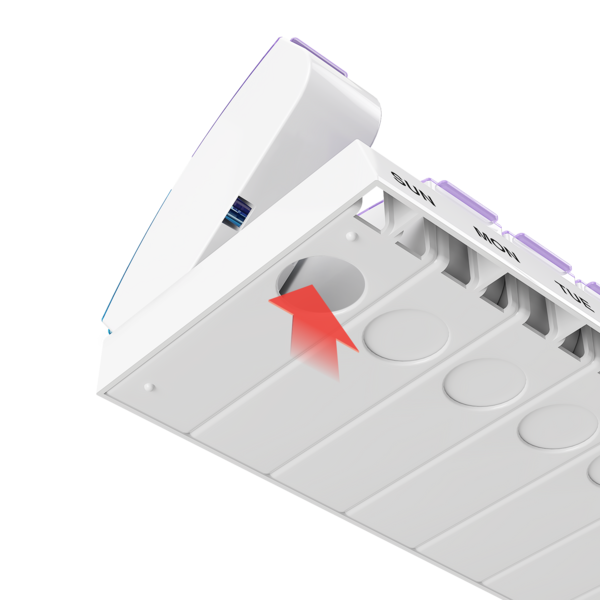 push to remove compartment from Weekly AM/PM Travel Pill Planner