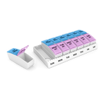 Weekly AM/PM Travel Pill Planner with removable compartments