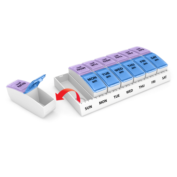 remove compartment from Weekly AM/PM Travel Pill Planner