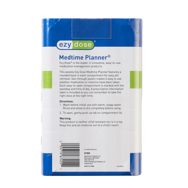 Weekly Medtime Planner® (Medium) directions