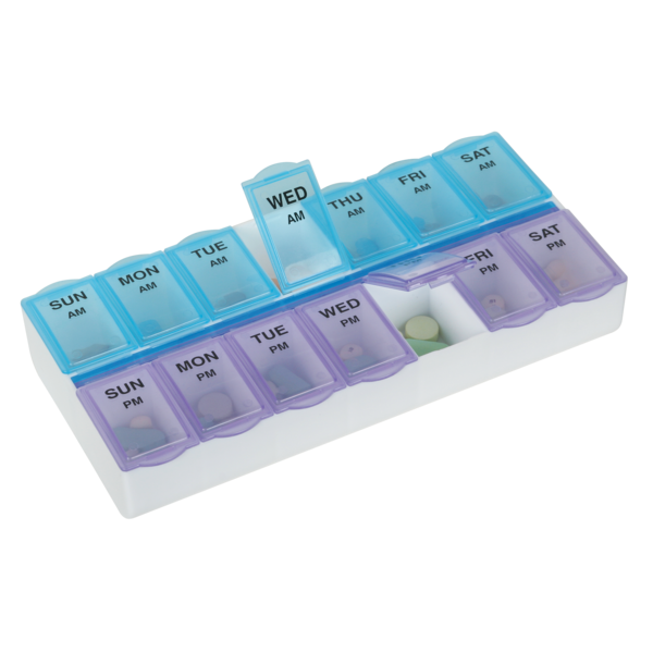 Weekly AM/PM Pill Planner with Removable Lid