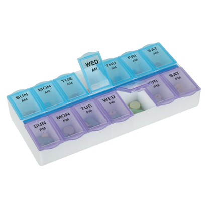 Weekly AM/PM Pill Planner with Removable Lid