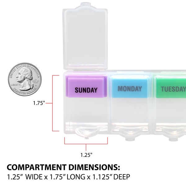 compartment dimensions of the Weekly Universal Push &