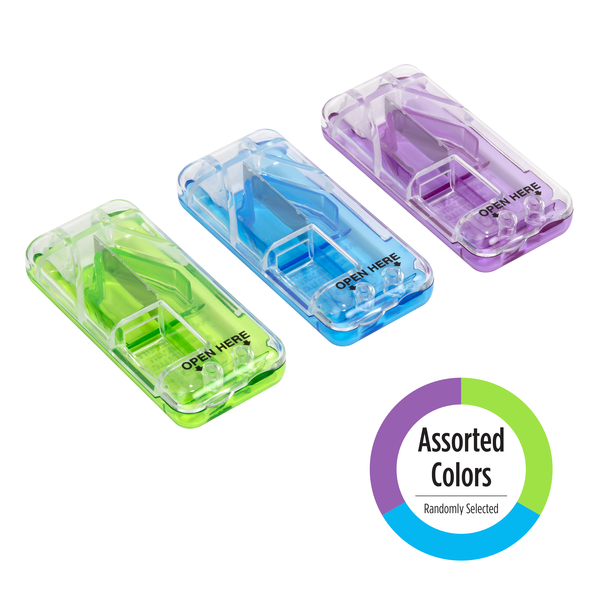 Pocket Pill Cutter with Dispenser in assorted colors