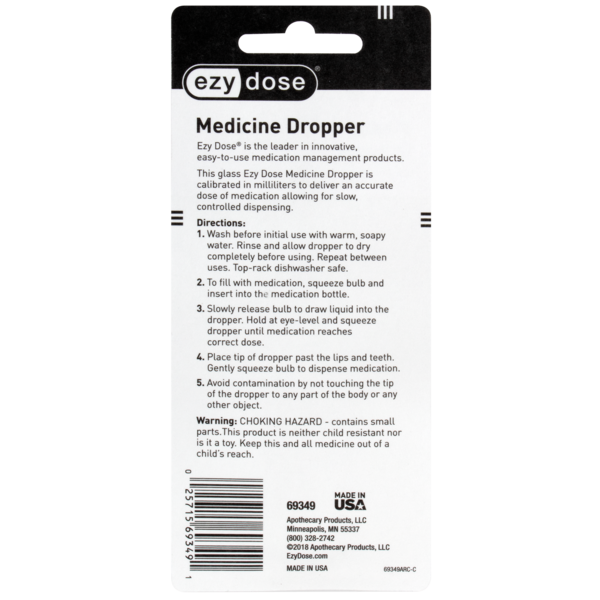 Straight-Tip Calibrated Glass Medicine Dropper (1 mL) directions