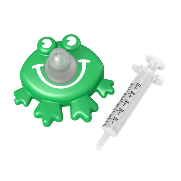 Front image of frog oral syringe