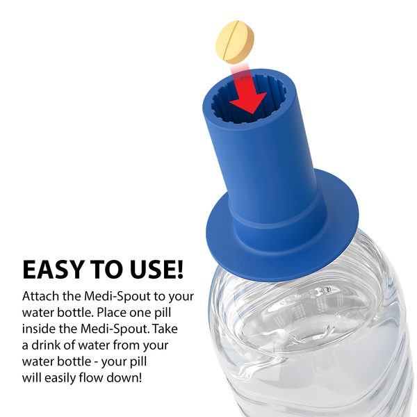 Ezy Dose® Medi-Spout  Pill Assist Cap for Easy Swallowing