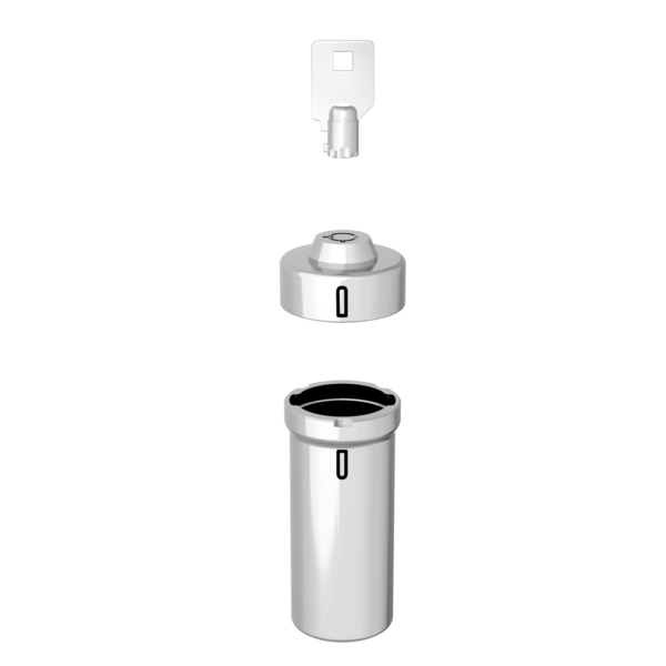 Stainless Steel Locking Pill Container assembly