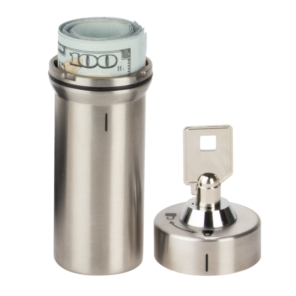 Stainless Steel Locking Container holding money