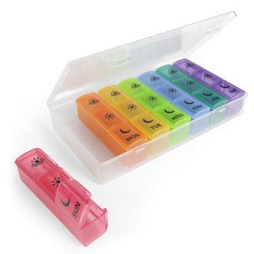 Ezy Dose Weekly 3x/Day Pill Planner, Rainbow